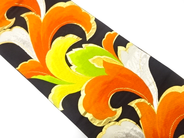 SALE!! JAPANESE KIMONO / ANTIQUE FUKURO OBI / SILK / WOVEN ARABESQUE