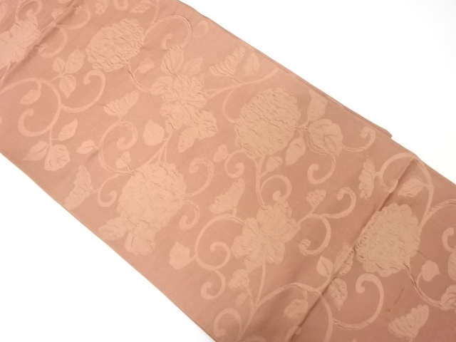 SALE!! JAPANESE KIMONO / ANTIQUE FUKURO OBI / SILK / WOVEN FLOWER ARABESQUE