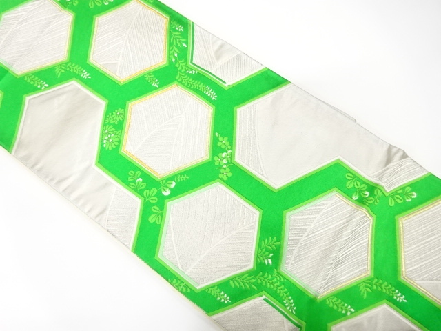 SALE!! JAPANESE KIMONO / ANTIQUE FUKURO OBI / SILK / WOVEN KIKKO & FLOWERS