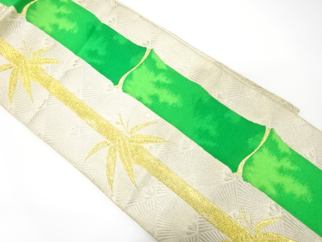 SALE!! JAPANESE KIMONO / ANTIQUE FUKURO OBI / SILK / WOVEN BAMBOO GRASS
