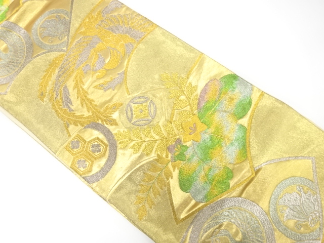 SALE!! JAPANESE KIMONO / ANTIQUE FUKURO OBI / SILK / WOVEN JIGAMI PATTERN