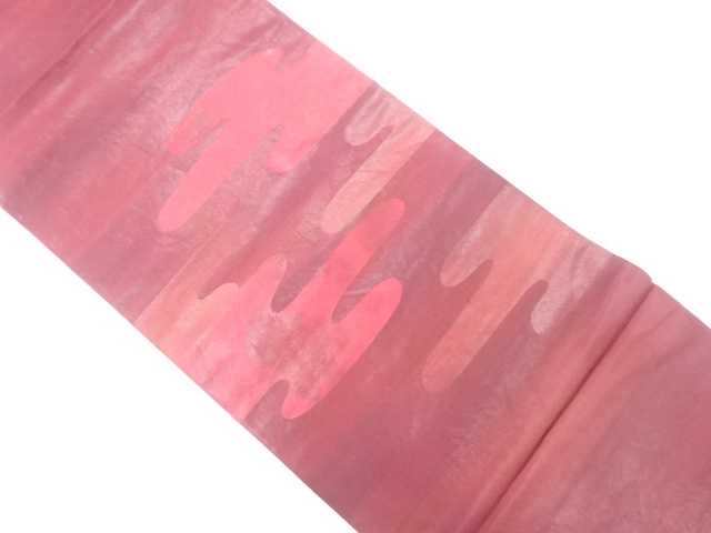 SALE!! JAPANESE KIMONO / ANTIQUE FUKURO OBI / SILK / WOVEN EGASUMI PATTERN