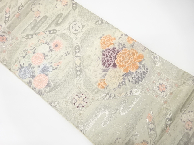 SALE!! JAPANESE KIMONO / ANTIQUE FUKURO OBI / SILK / WOVEN SHOKKOMON PATTERN