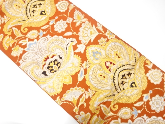 SALE!! JAPANESE KIMONO / ANTIQUE FUKURO OBI / WOVEN FLORAL SARASA