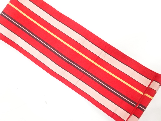 JAPANESE KIMONO / HANHABA OBI / SILK / CHIKUZEN HAKATA / WOVEN STRIPE
