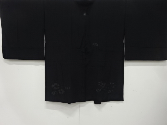 SALE!! JAPANESE ANTIQUE HAORI / TAISHO ROMAN STYLE / SILK / WOVEN STREAM & FLOWERS