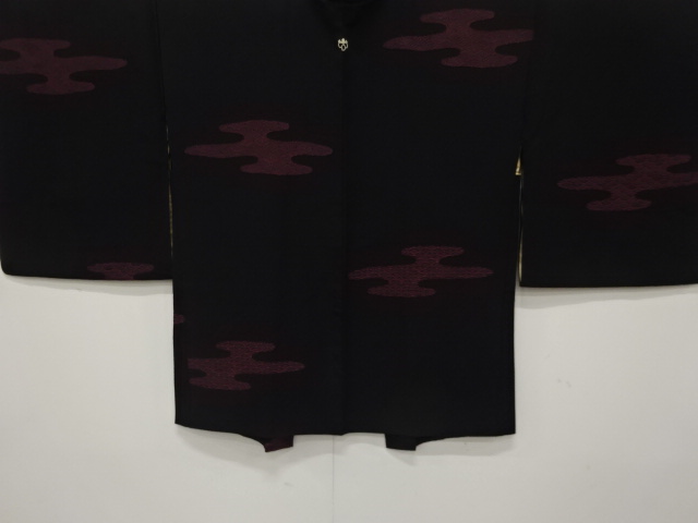 SALE!! JAPANESE ANTIQUE HAORI / TAISHO ROMAN STYLE / URUSHI / WOVEN EGASUMI PATTERN