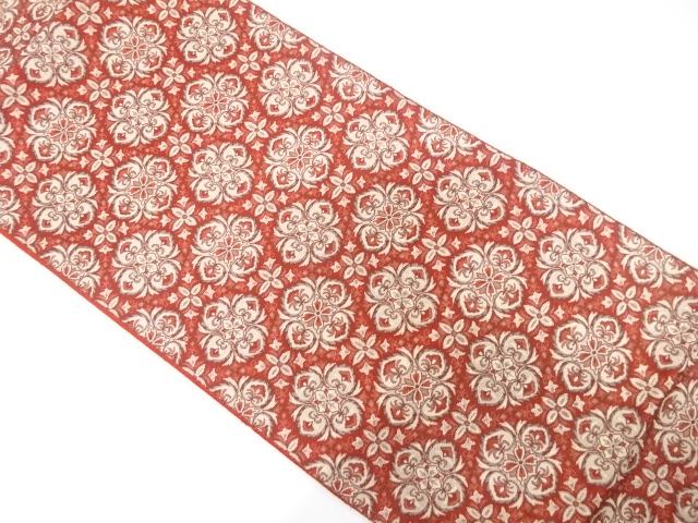 SALE!! JAPANESE KIMONO / ANTIQUE NAGOYA OBI / SILK / WOVEN FLOWER CREST