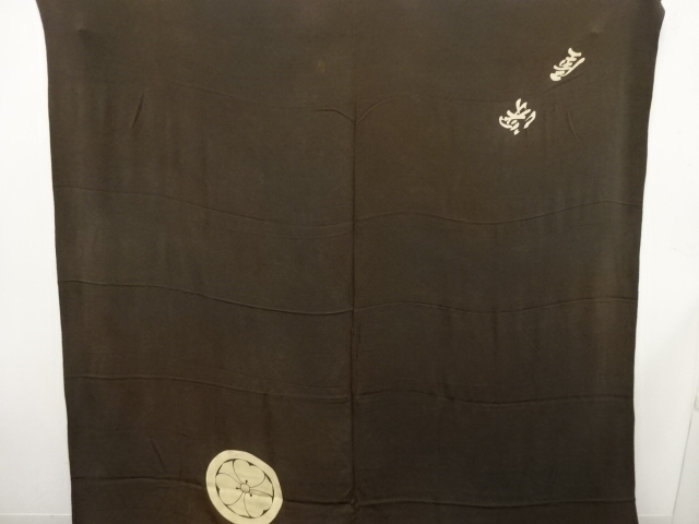 SALE!! JAPANESE KIMONO / ANTIQUE FUROSHIKI CLOTH / SILK / CHIRIMEN / MONTSUKI