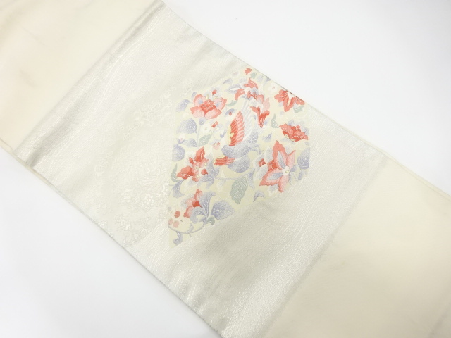 SALE!! JAPANESE NAGOYA OBI / WOVEN FLORAL PLANTS