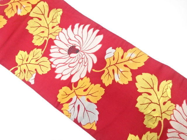 SALE!! JAPANESE KIMONO / ANTIQUE NAGOYA OBI / WOVEN KIKU