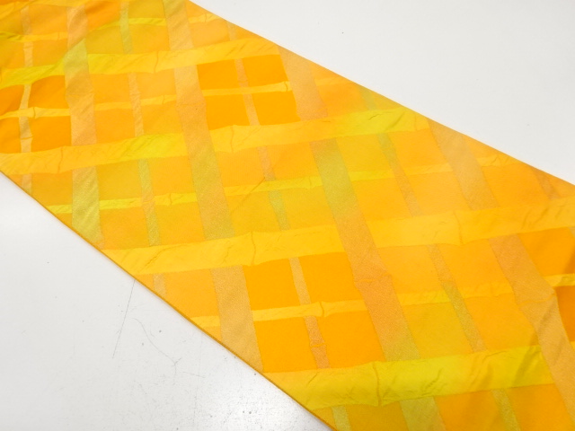 SALE!! JAPANESE KIMONO / ANTIQUE FUKURO OBI / SILK / WOVEN BAMBOO GRID
