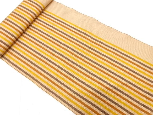 SALE!! JAPANESE KIMONO / ANTIQUE BOLT FOR HASSUN OBI / WOVEN STRIPE