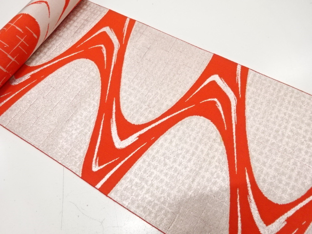 SALE!! JAPANESE KIMONO / ANTIQUE BOLT FOR HASSUN OBI / WOVEN STREAM
