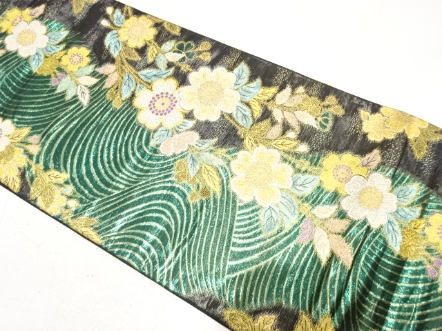 JAPANESE FUKURO OBI FOR FURISODE / WOVEN WEEPING SAKURA
