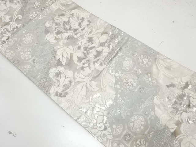 JAPANESE FUKURO OBI / UNUSED / WOVEN CHINESE FLOWER
