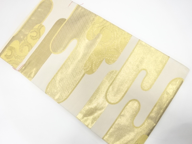 JAPANESE FUKURO OBI / UNUSED / WOVEN EGASUMI PATTERN