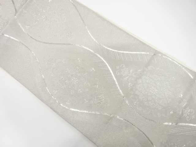 JAPANESE FUKURO OBI / WOVEN FLOWER TATEWAKU PATTERN