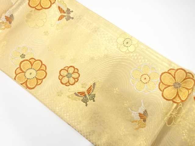 SALE!! JAPANESE FUKURO OBI FOR FURISODE / WOVEN BUTTERFLY