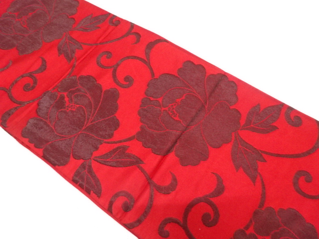 SALE!! JAPANESE KIMONO / ANTIQUE FUKURO OBI / SILK / PEONY ARABESQUE