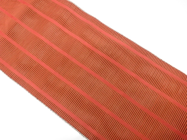 SALE!! JAPANESE KIMONO / ANTIQUE NAGOYA OBI FOR SUMMER / SILK / WOVEN STRIPE