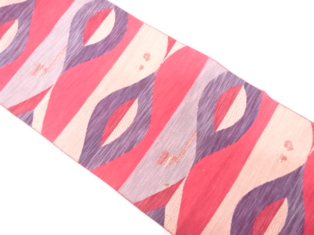 SALE!! JAPANESE KIMONO / ANTIQUE NAGOYA OBI / SILK / WOVEN ABSTRACT STRIPE