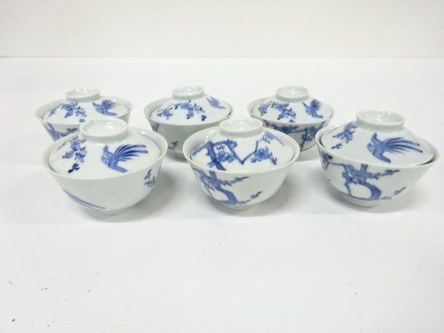 SALE!! Hirado ware, 6 teacups with lids