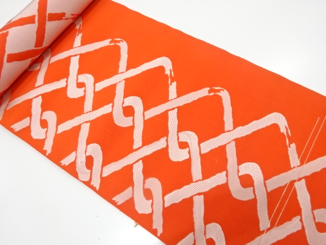SALE!! JAPANESE KIMONO / ANTIQUE BOLT FOR HASSUN OBI / WOVEN MESH PATTERN