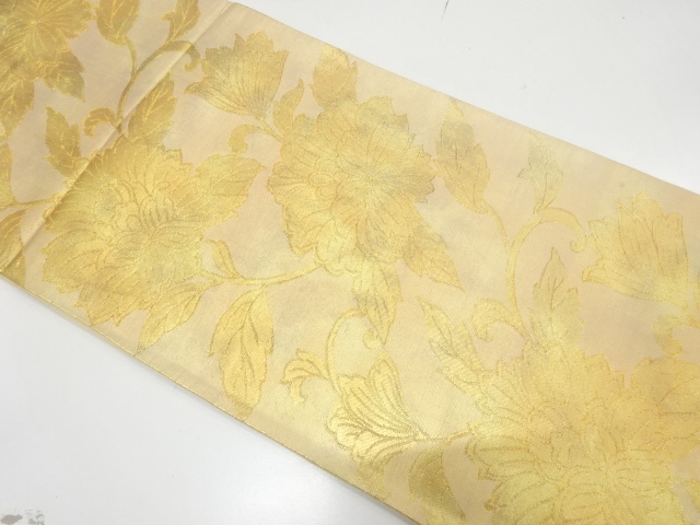 SALE!! JAPANESE KIMONO / ANTIQUE FUKURO OBI / SILK / WOVEN FLOWER ARABESQUE