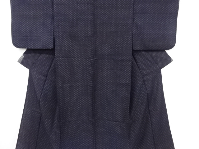 大正ロマン　絣柄織り出し手織り紬単衣着物