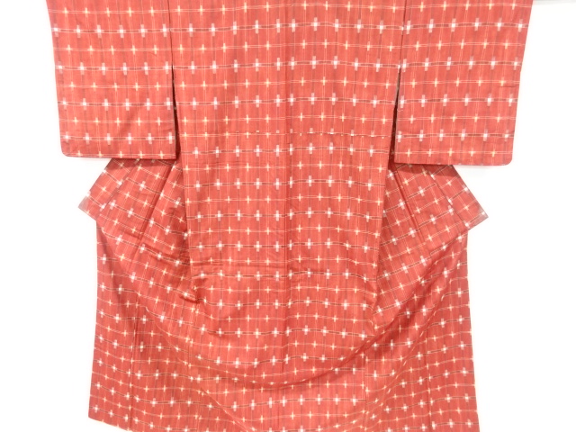 JAPANESE KIMONO / VINTAGE KIMONO / SILK / TSUMUGI / WOVEN GRID 