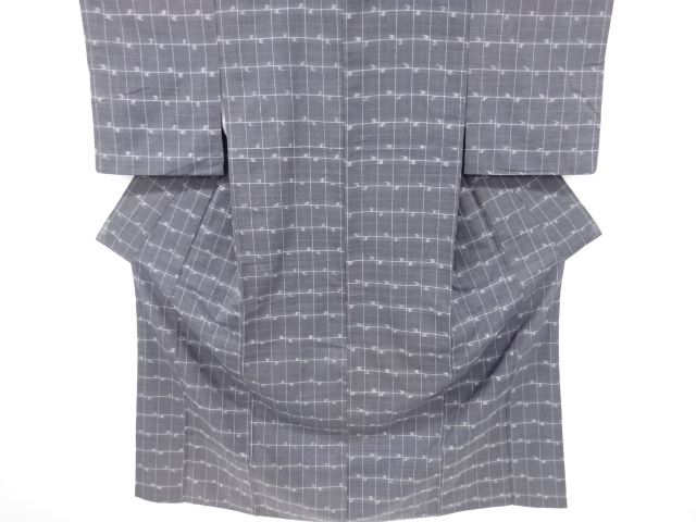SALE!! JAPANESE KIMONO / VINTAGE KIMONO / SILK / TSUMUGI / WOVEN GRID