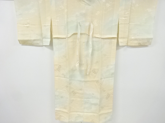 JAPANESE KIMONO / VINTAGE HITOE JUBAN / SILK / WOVEN SAKURA
