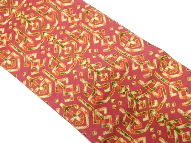 SALE!! JAPANESE KIMONO / ANTIQUE NAGOYA OBI / WOVEN ABSTRACT PATTERN