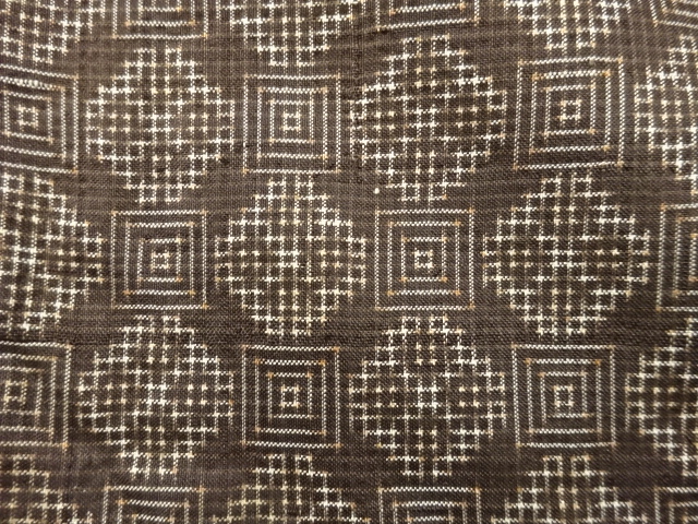 SALE!! JAPANESE KIMONO / ANTIQUE KIMONO / DORO OSHIMA TSUMUGI / WOVEN SQUARE