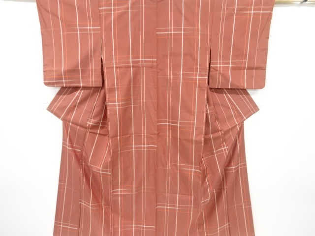 SALE!! JAPANESE KIMONO / ANTIQUE KIMONO / SILK / YONEZAWA TSUMUGI / WOVEN GRID