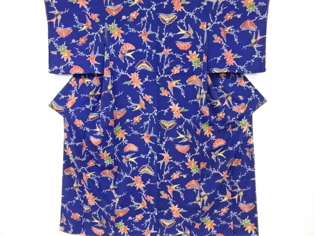 SALE!! JAPANESE KIMONO / KOMON / FLOWER & BIRD