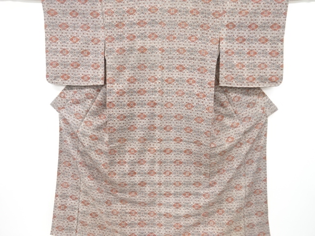 JAPANESE ANTIQUE KIMONO / TAISHO ROMAN STYLE / FLOWER RHOMBUS