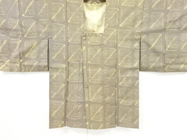 SALE!! JAPANESE KIMONO / ANTIQUE MICHIYUKI COAT / SILK / TSUMUGI / ABSTRACT PATTERN