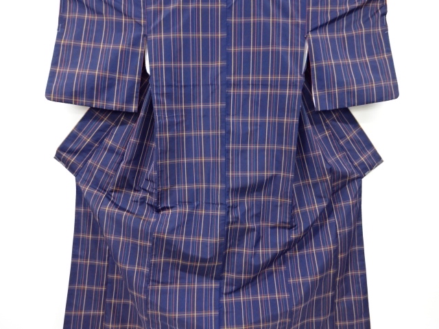 SALE!! JAPANESE KIMONO / KIMONO ENSEMBLE / SILK / YONEZAWA TSUMUGI / WOVEN GRID
