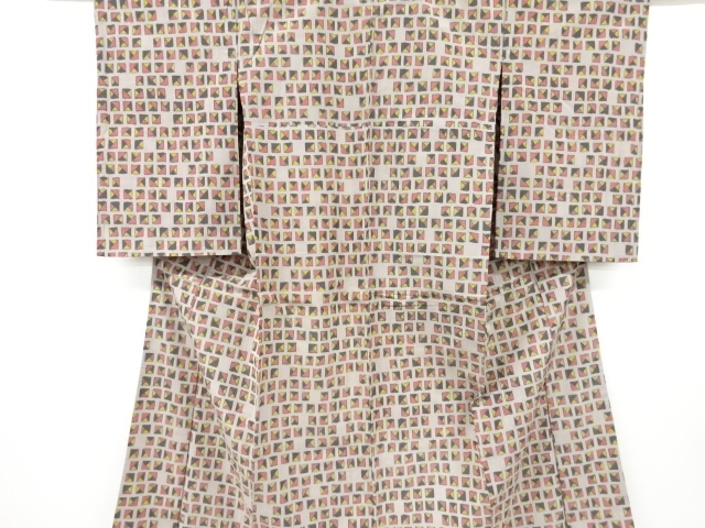 JAPANESE ANTIQUE KIMONO / TAISHO ROMAN STYLE / WOVEN ABSTRACT