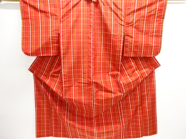 SALE!! JAPANESE KIMONO / KIMONO ENSEMBLE / SILK / YONEZAWA TSUMUGI / WOVEN GRID