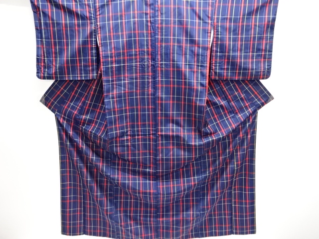 SALE!! JAPANESE KIMONO / KIMONO ENSEMBLE / SILK / YONEZAWA TSUMUGI / WOVEN GRID