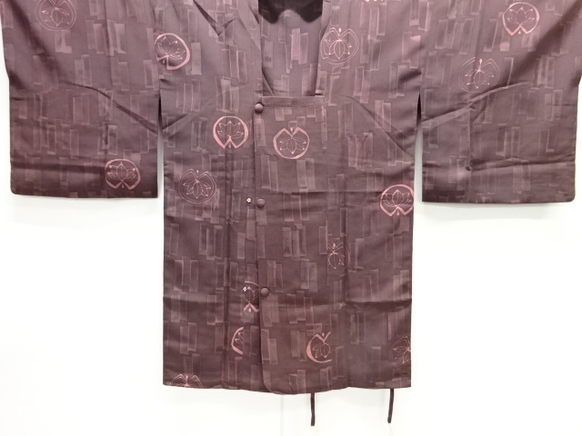 JAPANESE KIMONO / VINTAGE MICHIYUKI COAT / SILK / LEAVES