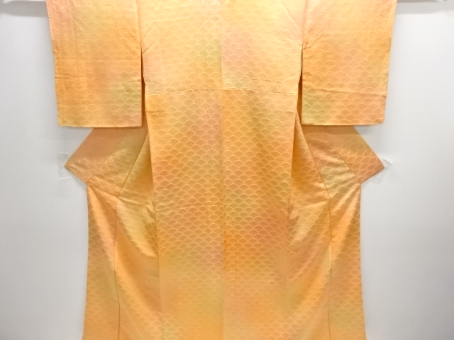SALE!! JAPANESE KIMONO / TSUKESAGE IROMUJI / SILK / WOVEN KIKU & SEIGAIHA