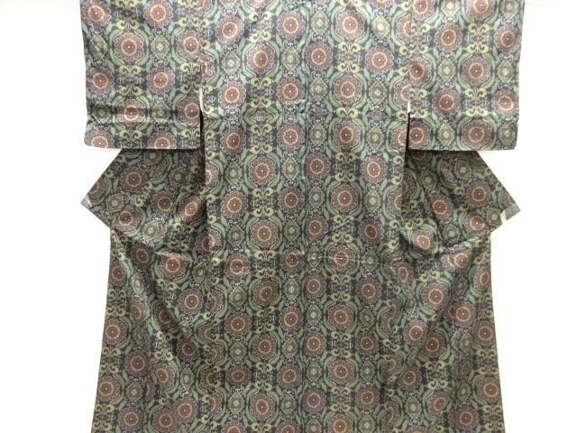 SALE!! JAPANESE KIMONO / NISHIJIN DENSHO TSUMUGI / ENSEMBLE / WOVEN FLOWER CREST