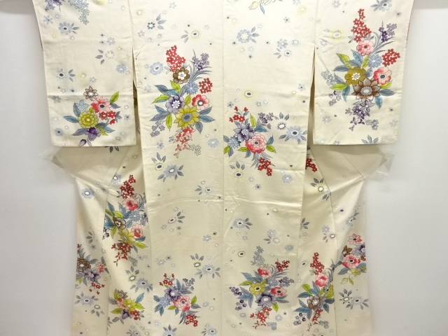JAPANESE KIMONO / SILK / TAISHO ROMAN STYLE / FLORAL PLANTS