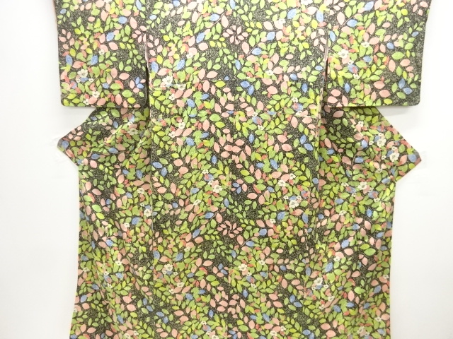 SALE!! JAPANESE KIMONO / ANTIQUE KIMONO / TAISHO ROMAN STYLE / MON KINSHA / FLOWER