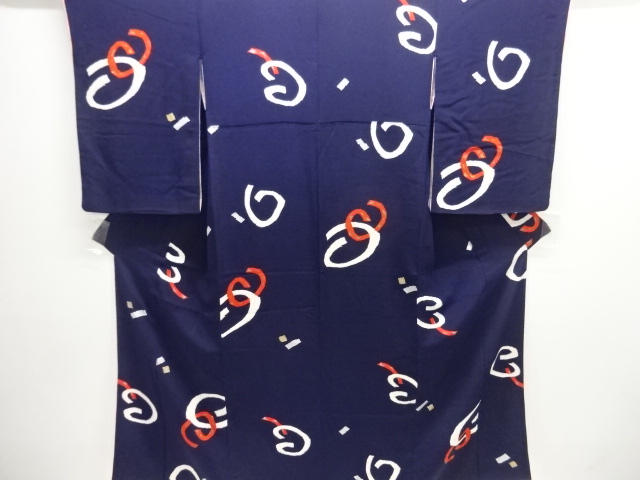 JAPANESE KIMONO / ANTIQUE KIMONO / SILK / KINSHA / ABSTRACT