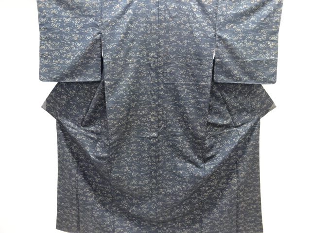 SALE!! JAPANESE KIMONO / ANTIQUE KIMONO / SILK / TSUMUGI / UME BLOSSOM